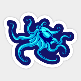 Blue Octopus Sticker